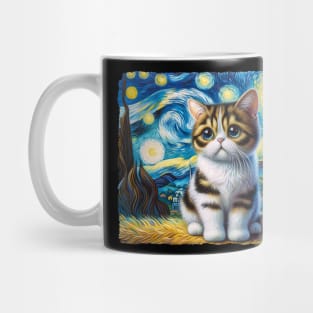 Munchkin Starry Night Inspired - Artistic Cat Mug